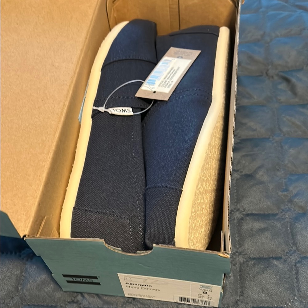 Toms Blue and Cream Flats Simple Design